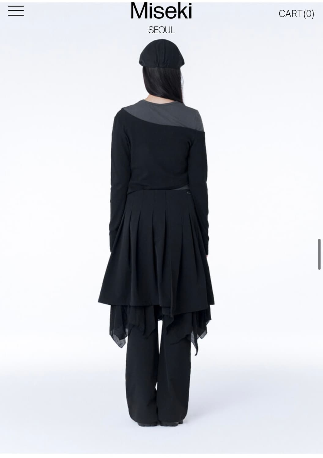 미세키서울) Layered skirt pants set BLACK 2 상품이미지3