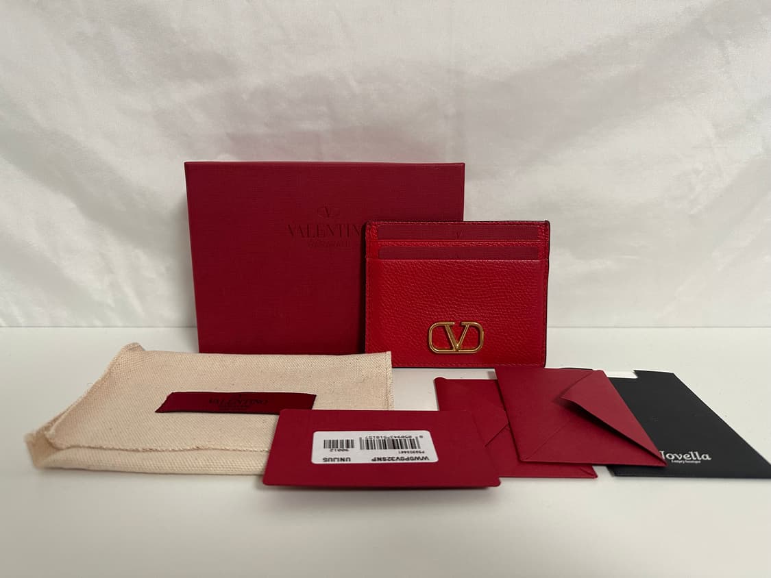 발렌티노 로고 카드지갑 레드(OS) 상품이미지1