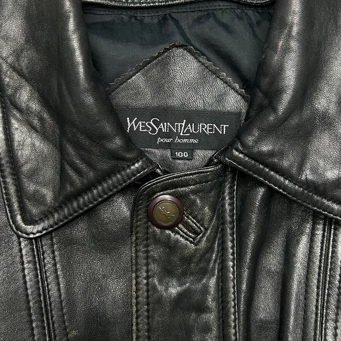 90’s 입생로랑 A-2 레더자켓 (L) 상품이미지4