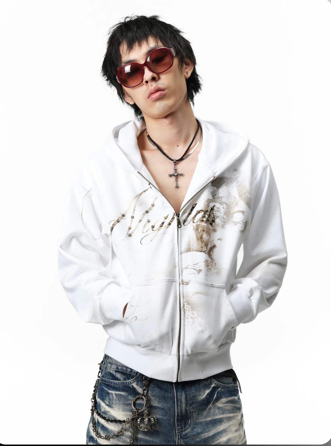 Gilded Letter Zip Hoodie 상품이미지7