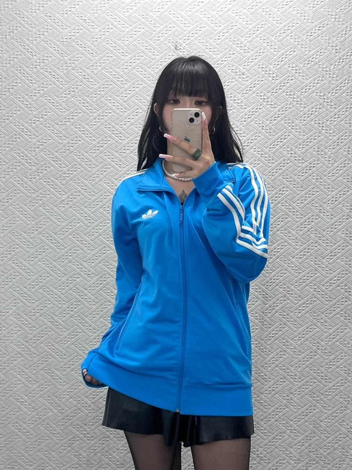 아디다스 빈티지 파이어버드 레트로 스카이블루 져지 집업 XL C12541 상품이미지2