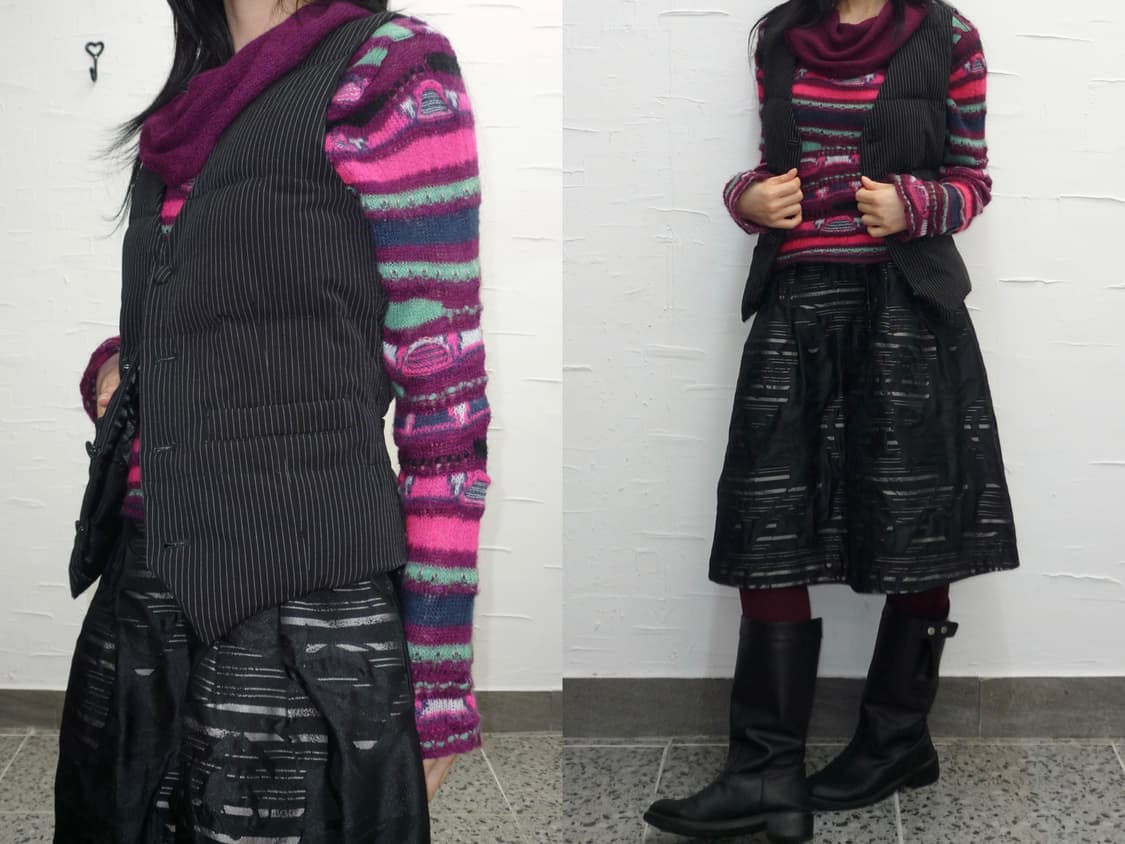 stripe quilted vest 상품이미지1