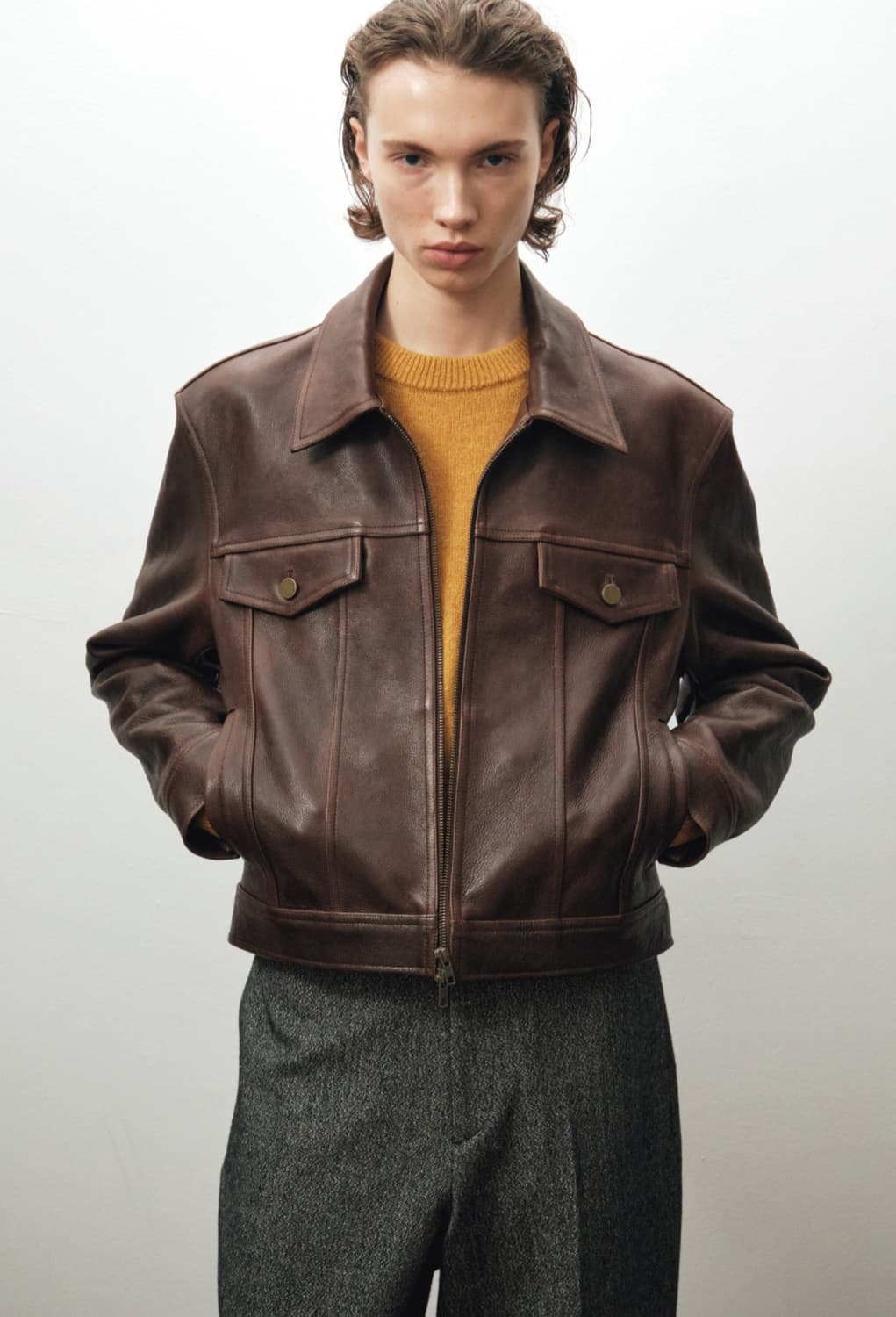 노이어 앤틱 카우 레더자켓(50) 상품이미지1