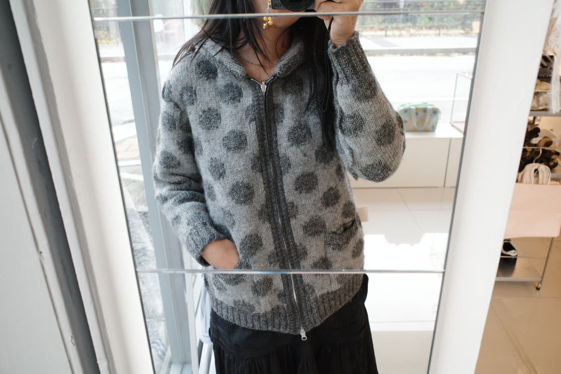 Dot cowichan alpaca 2way knit zip-up 상품이미지4