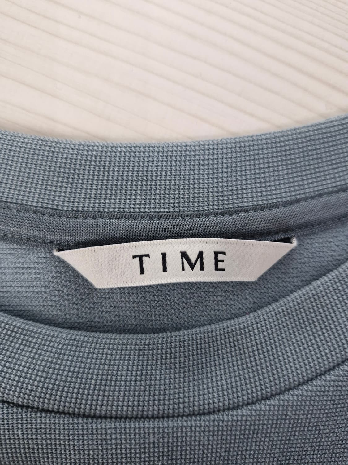 타임옴므(TIME) 21SS 와플 조직 반팔티셔츠 에메랄드 상품이미지5