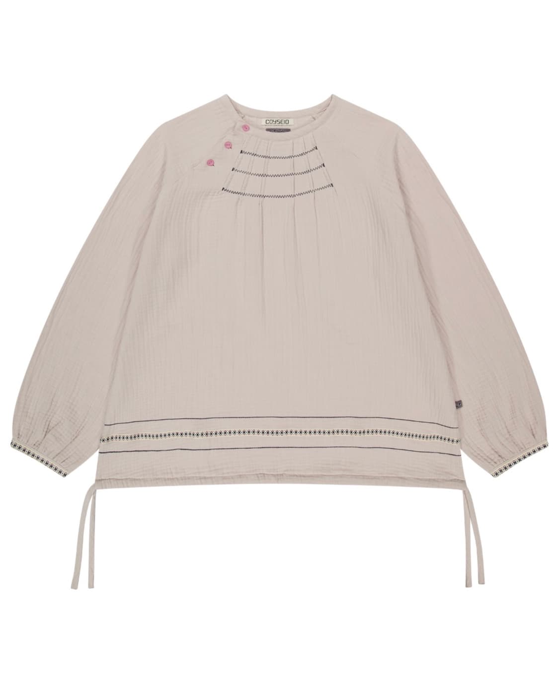 코이세이오 브라이스 지그재그 블라우스 베이지 판매 상품이미지1