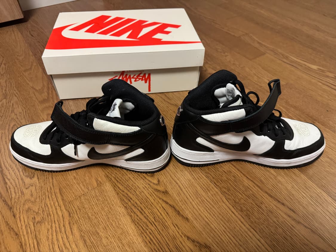 나이키 x 스투시 에어포스1 미드 블랙/라이트본 275mm 상품이미지3