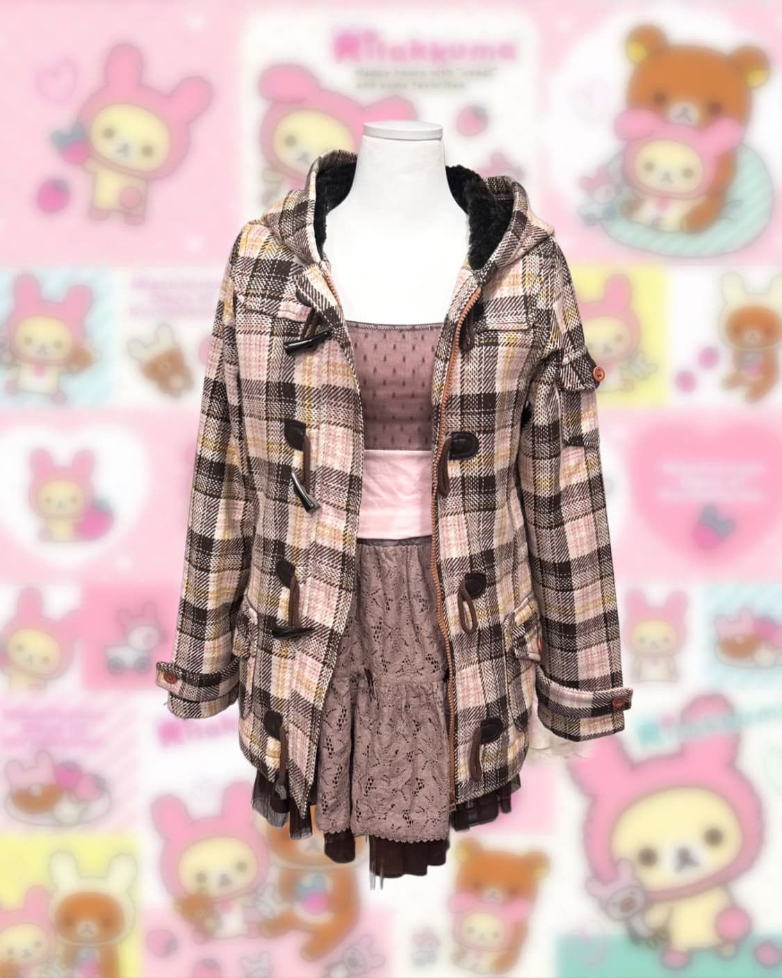 라떼갸루 떡볶이 코트 핑크바나나초코 상품이미지1