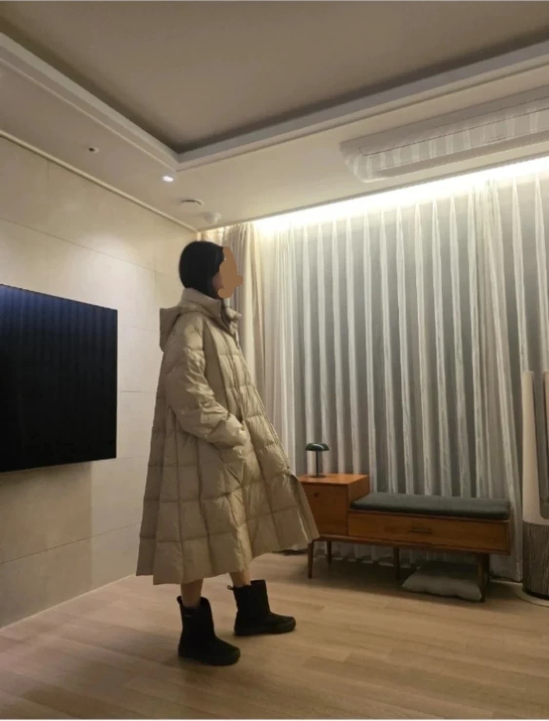 Witty and Humble 롱패딩 베이지 상품이미지1