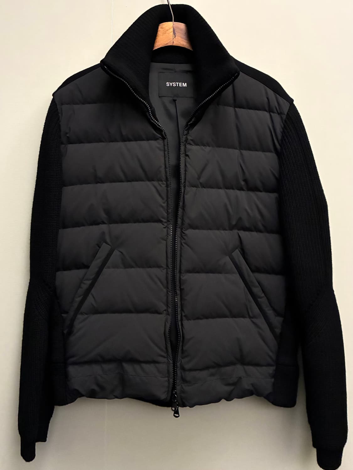 (M/97)SYSTEM 시스템옴므 블록 구스다운 니트패딩 블랙  시스템  상품이미지9