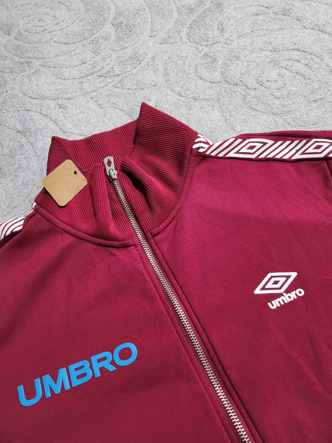 엄브로 빈티지 로고 테이핑 트랙탑 (버건디) 2XL 상품이미지3