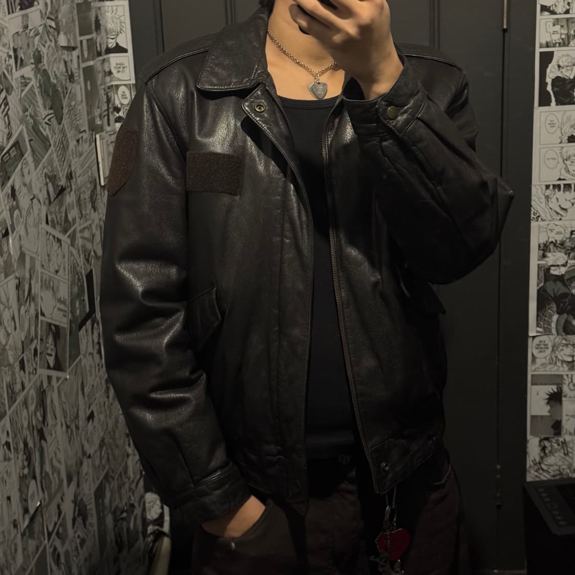 빈티지 브라운 레더 플라이트 자켓 상품이미지5