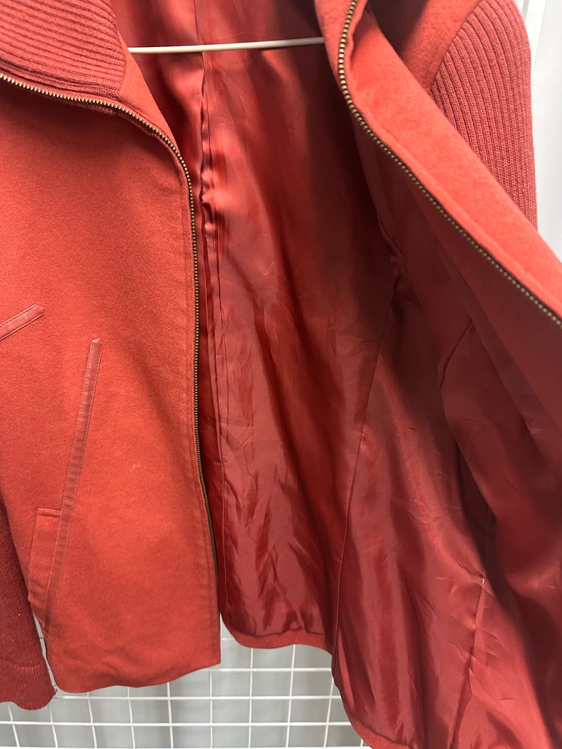 버건디 울 집업 자켓 (vintage) 상품이미지3