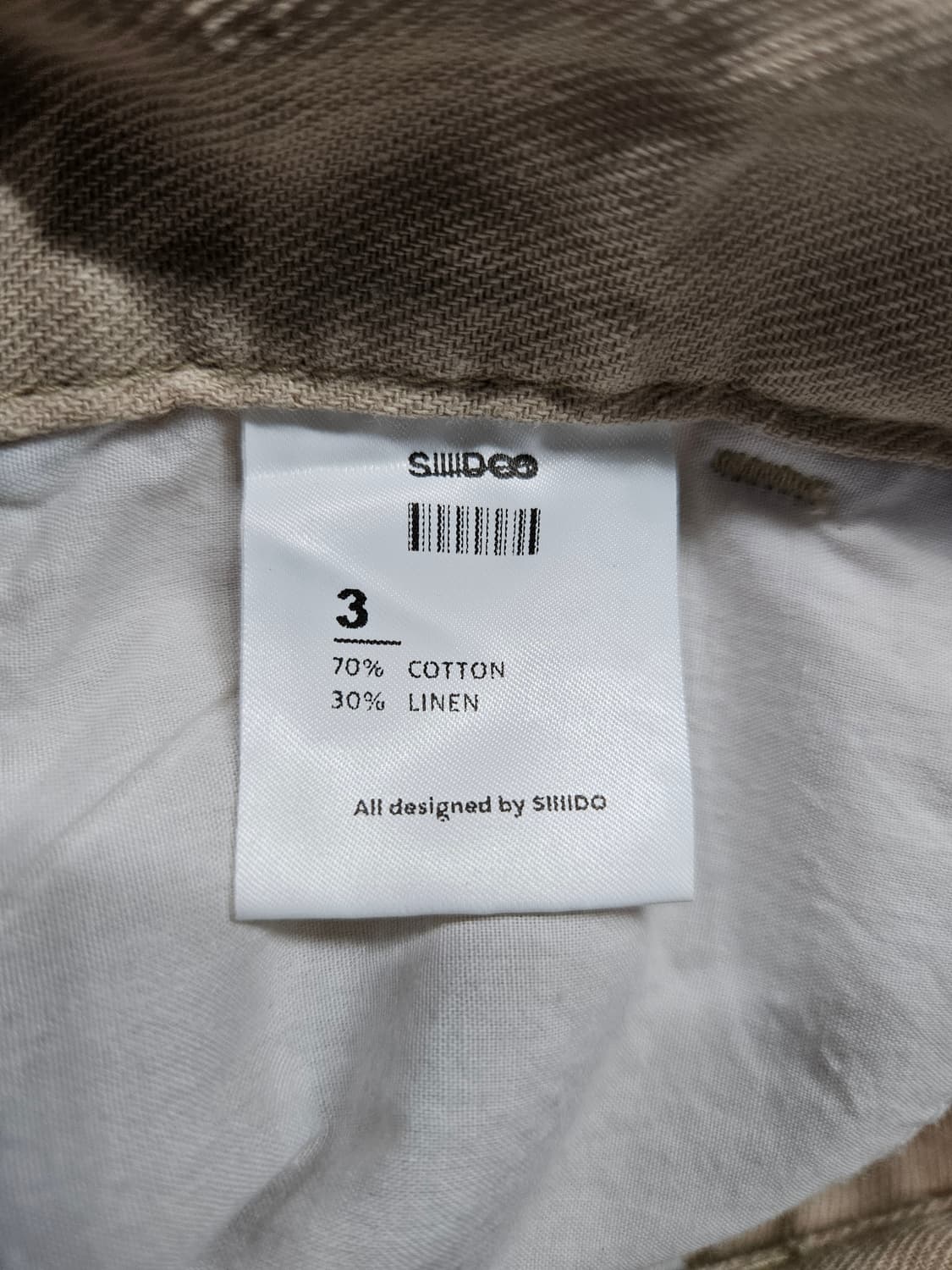 시도 베이지 남성 허리 36 린넨 와이드팬츠  상품이미지9