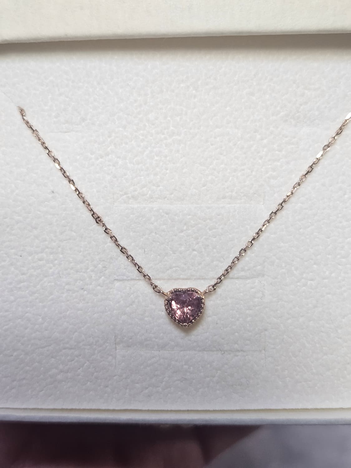 오렌지 핑크 사파이어 하트목걸이  상품이미지1