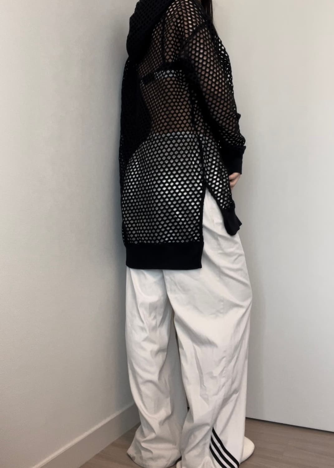 black mesh hoodie 상품이미지5