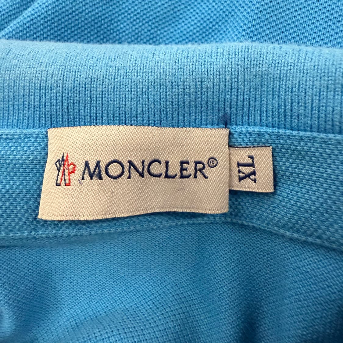 [정품/XL] 몽클레르 카라 반팔 카라티 블루 c1 상품이미지4