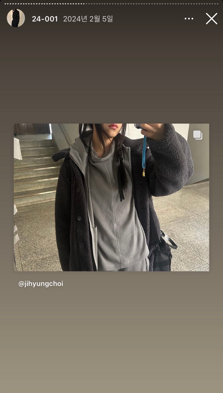 지초이 24-001 WAFFLE LONG SLEEVE (DOVE) 상품이미지3