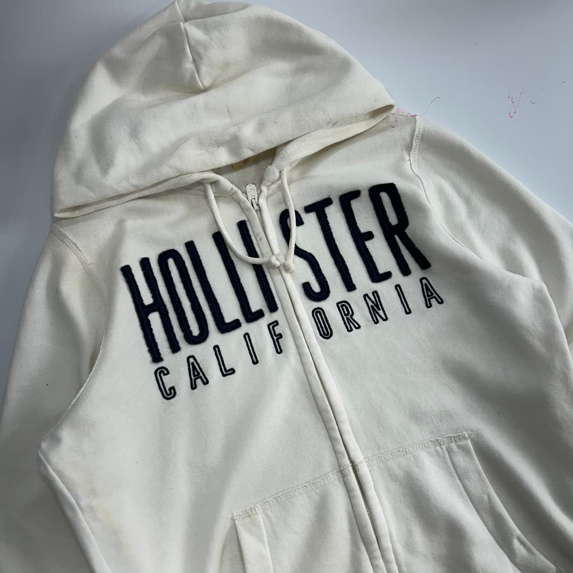 Hollister 홀리스터 네이비 스펠아웃 아이보리 후드집업 상품이미지4
