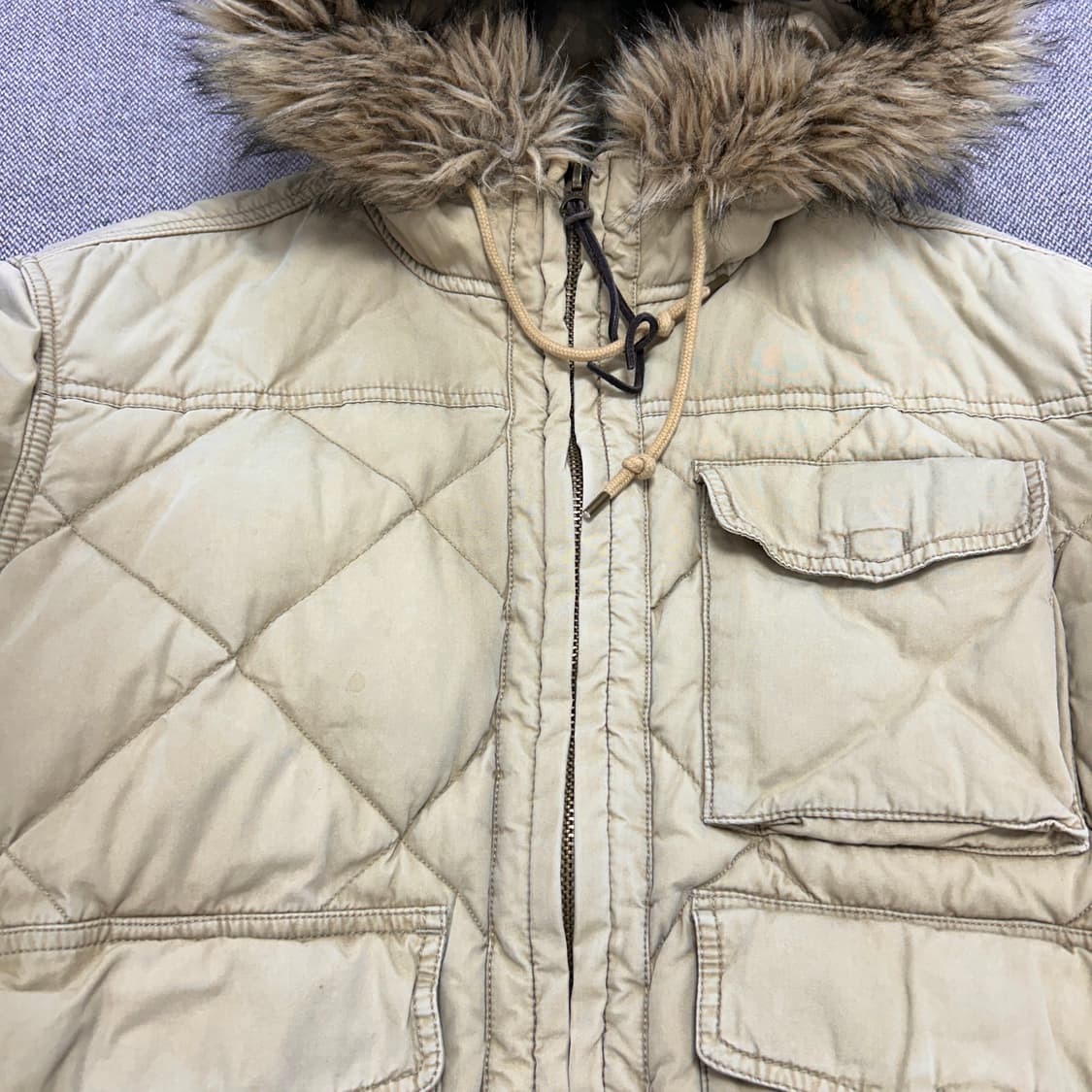 폴로 베이지 푸퍼 봄버 패딩(L) 상품이미지7