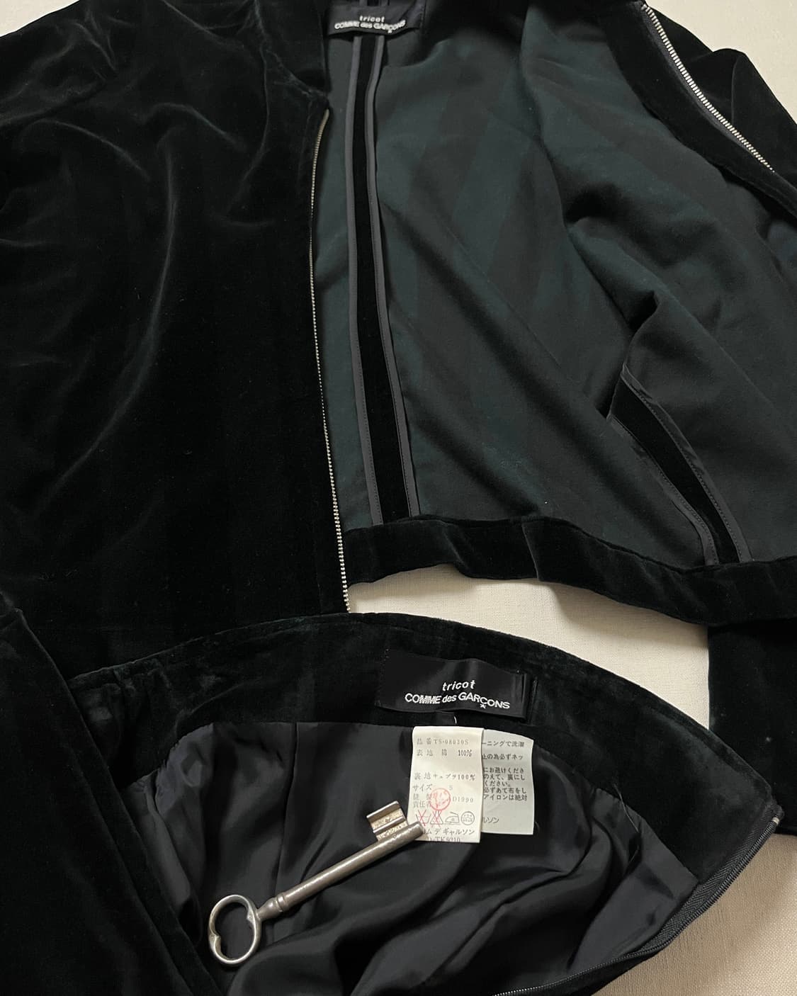90s 꼼데가르송 벨벳 스트라이프 셋업 comme des garcons 상품이미지6