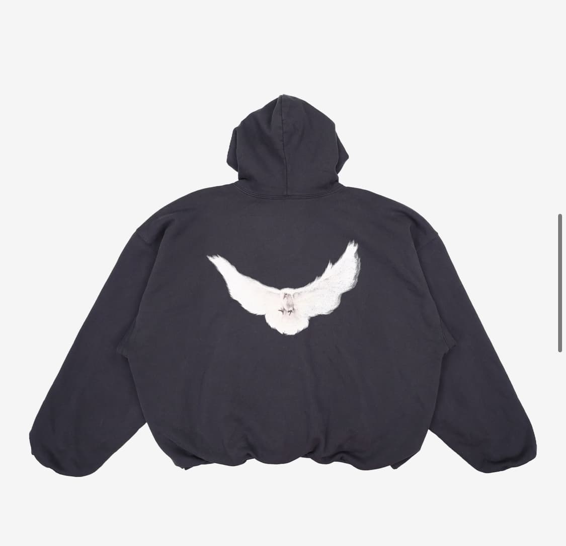 [M] 이지 갭 엔지니어드 바이 발렌시아가 도브 후드 워시드 블랙 상품이미지4