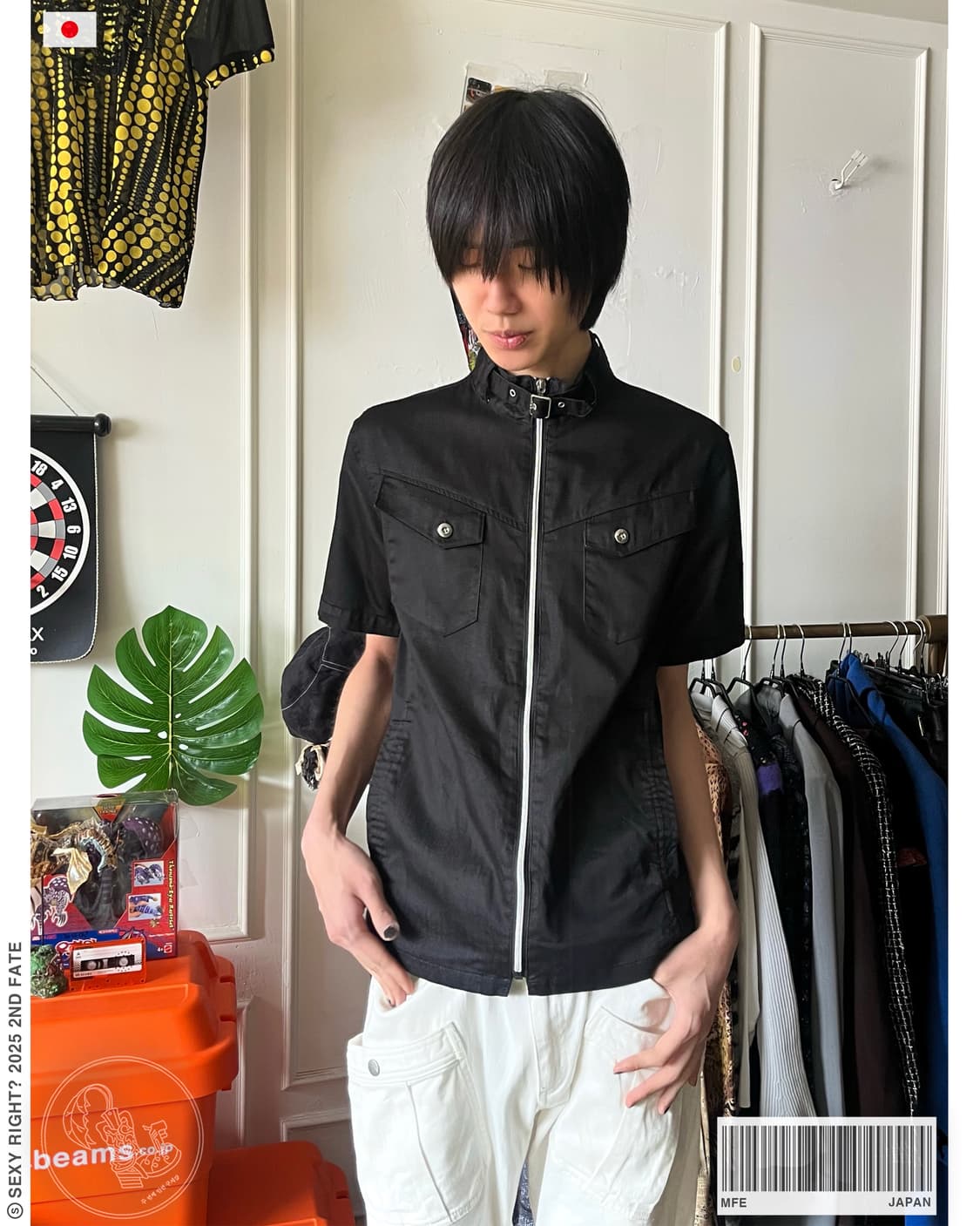 MFE Half Sleeve Black Shirt Zip-up  상품이미지1