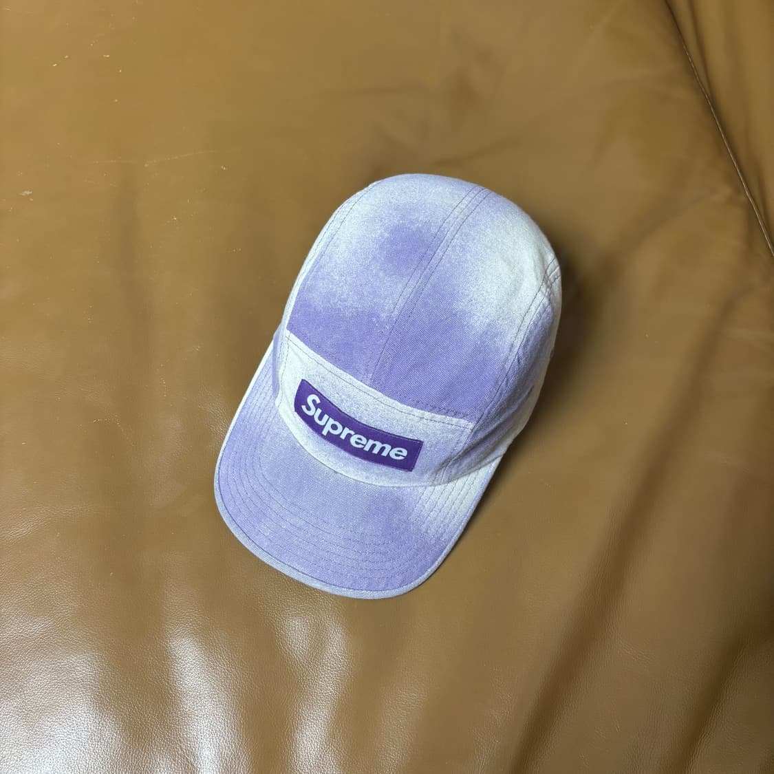 슈프림 캠프캡 모자 박스로고 워시드 스프레이 퍼플 상품이미지5