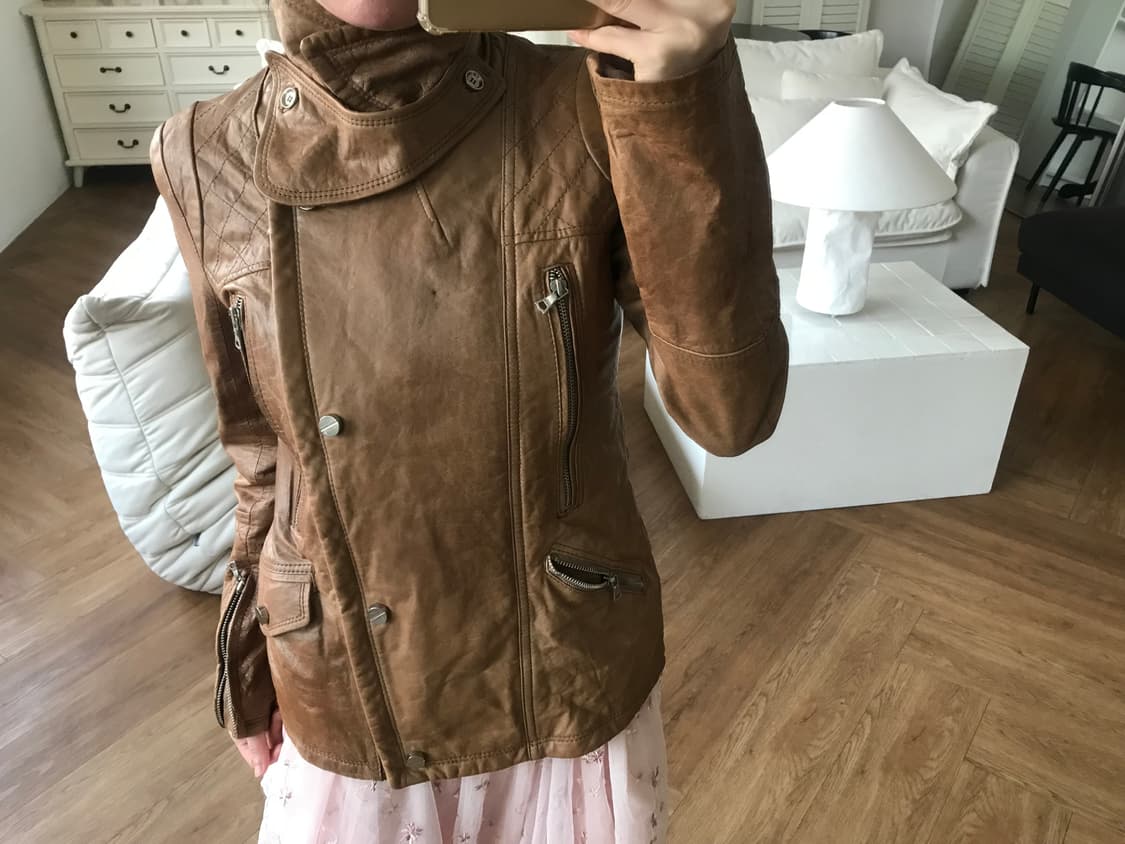 vintage benetton leather jacket 상품이미지4