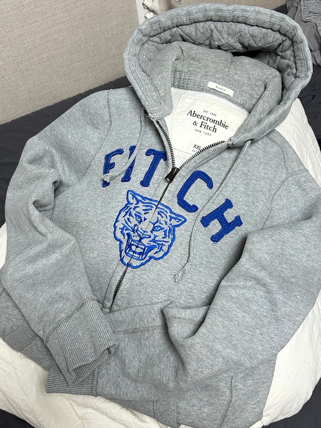 아베크롬비 후드 집업 그레이 빈티지 라지 상품이미지1