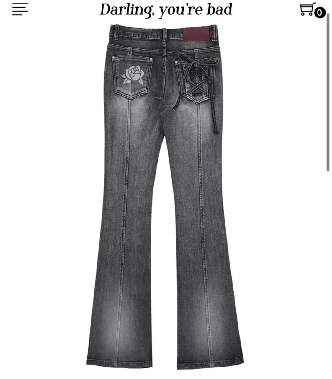 달링유어배드 로즈 부츠컷 바지 블랙 데님 M 상품이미지1