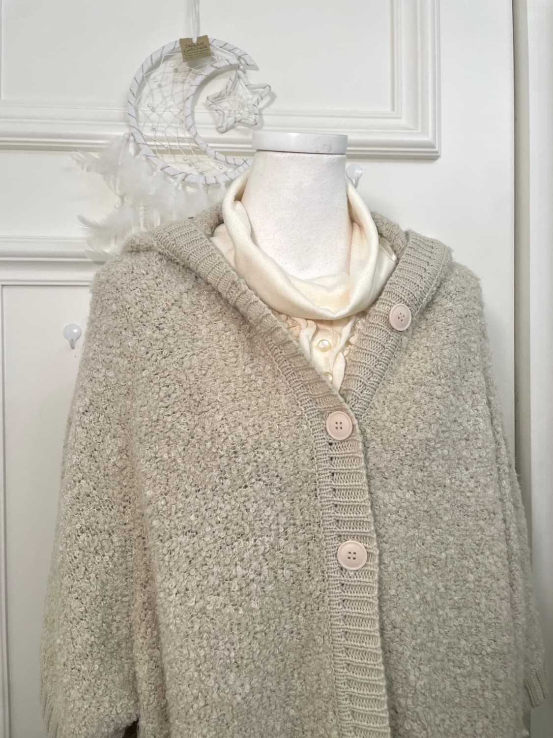 milktea boucle hoodie cape 상품이미지7