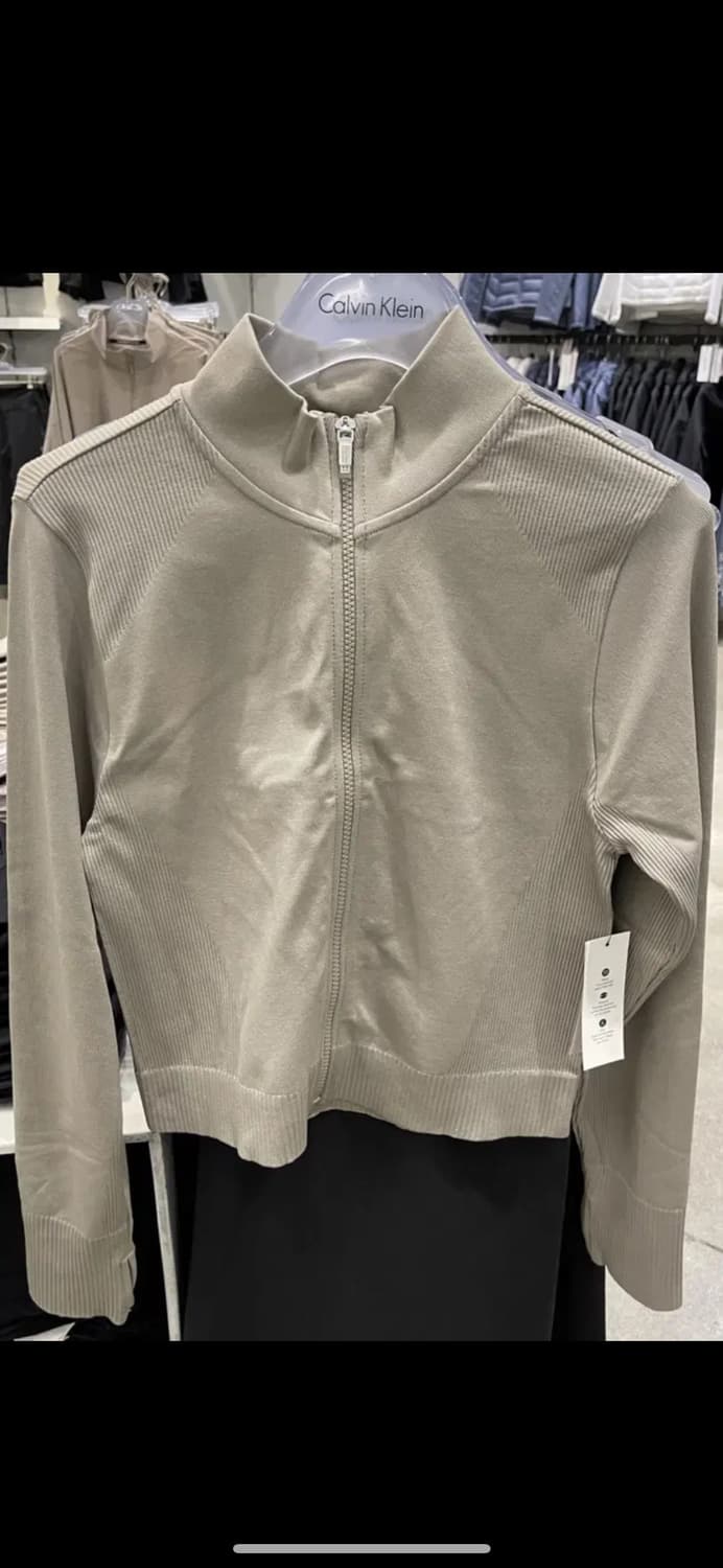 캘빈클라인 하이넥 집업 베이지 M 상품이미지1