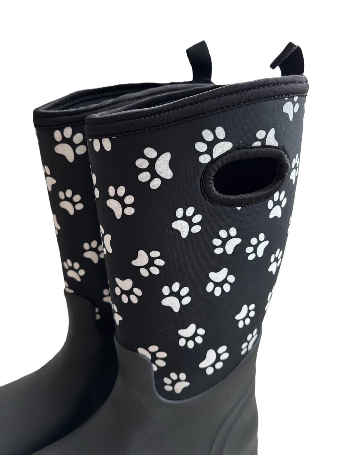 240 유니크 레인부츠 가을 겨울 강아지발바닥 블랙 패턴 노브랜드 상품이미지3