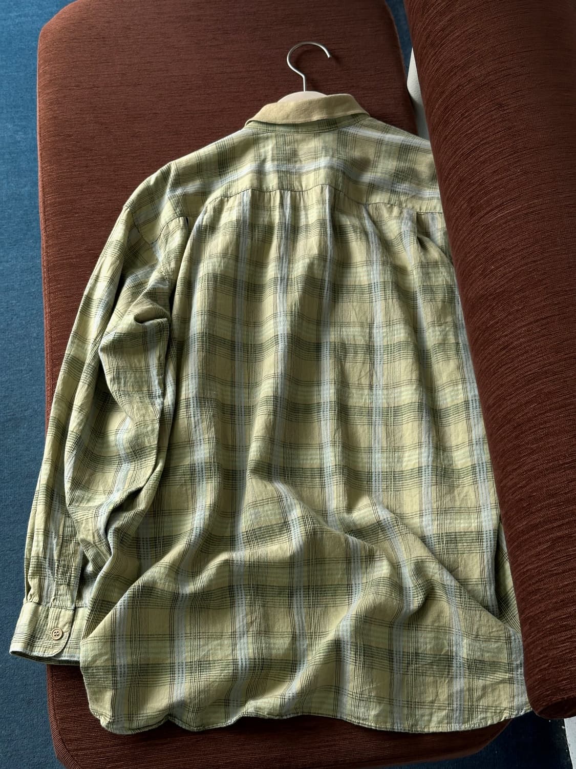 Light cotton wide silhouette check shirt 상품이미지5