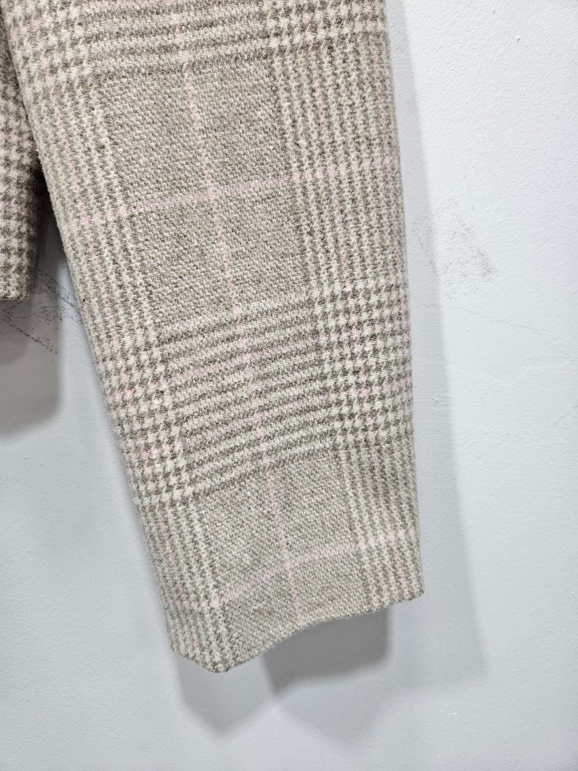 체크 크롭 더블 버튼 울혼방 자켓  상품이미지5