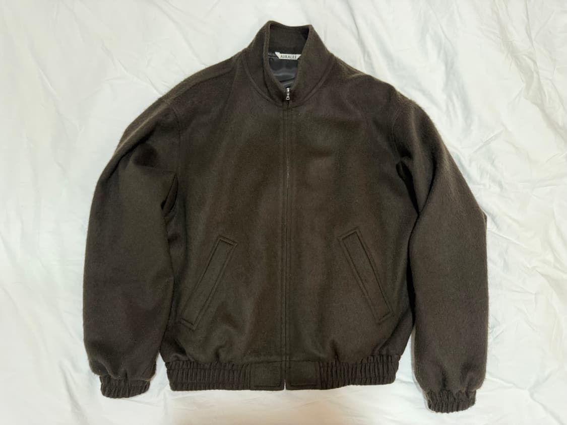 오라리 FW25 베이비카멜 플라넬 집 블루종 브라운 4 상품이미지3