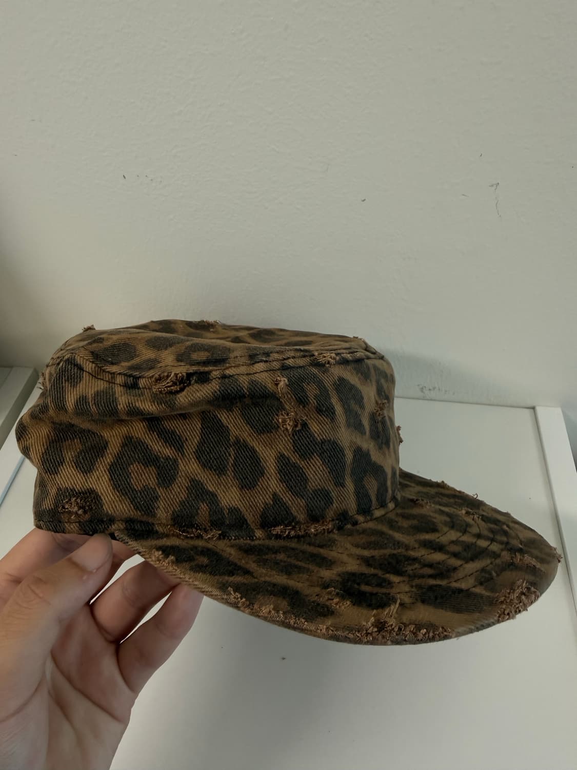 VINTAGE 레오파드 디스트로이드  필박스 캡 상품이미지2