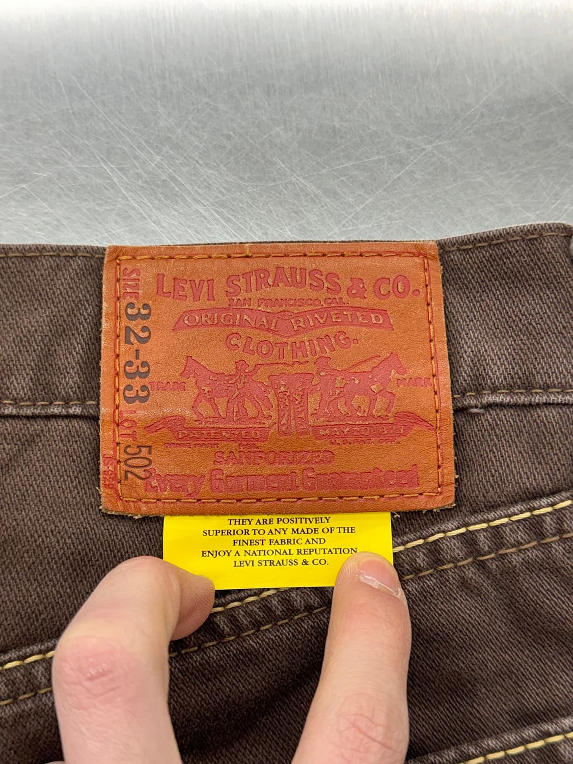 리바이스 브라운 502-37 재팬기 데님 팬츠 상품이미지9