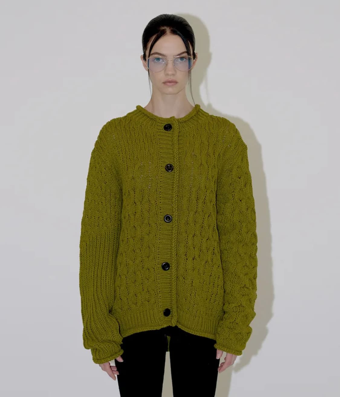 CABLE OVER CARDIGAN (olive) 상품이미지2
