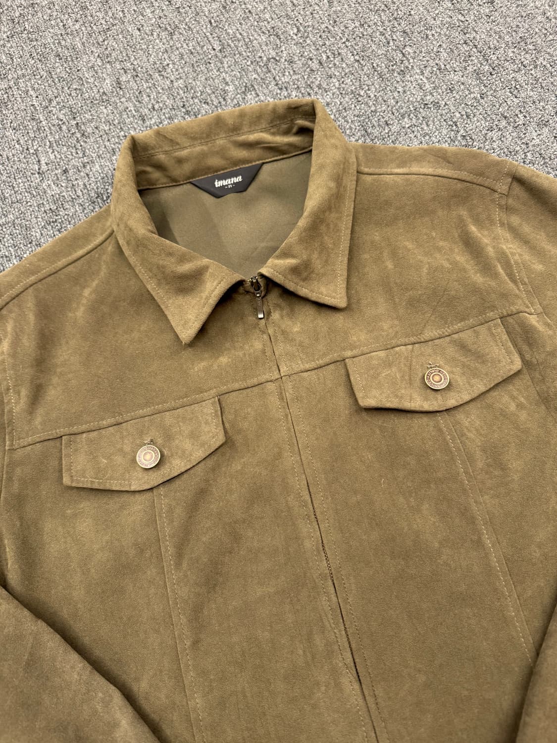 OS)Japanese vintage imana 올리브 스웨이드 자켓 상품이미지3