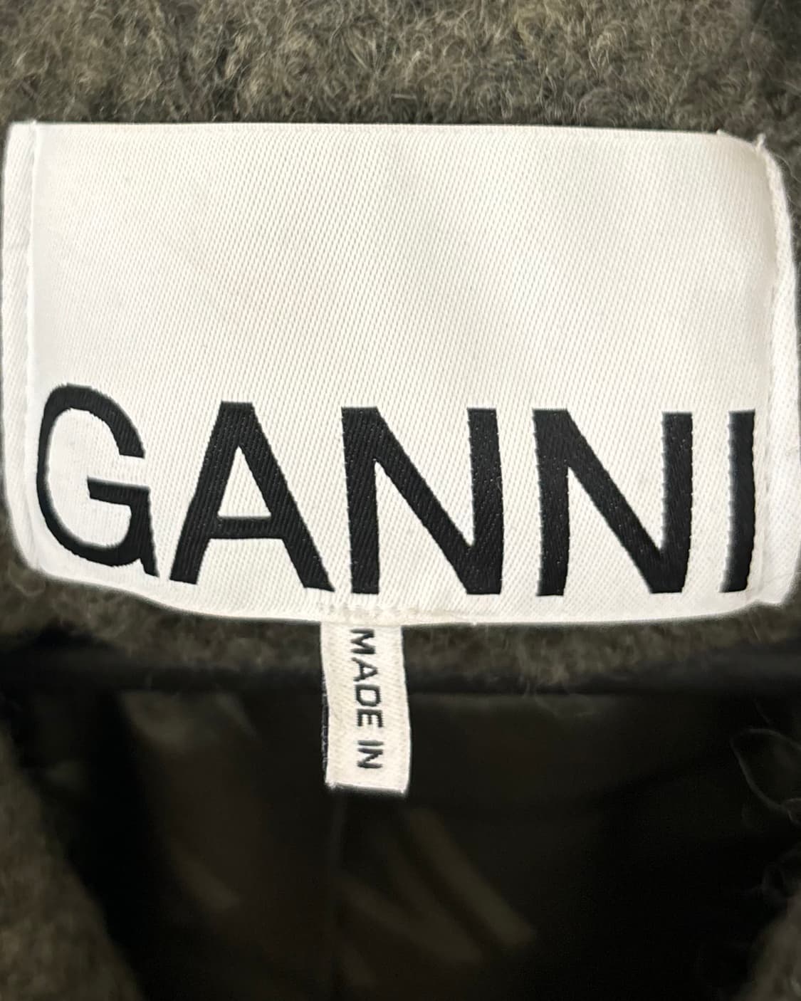 가니 카키 부클 울 롱 랩 코트 상품이미지7