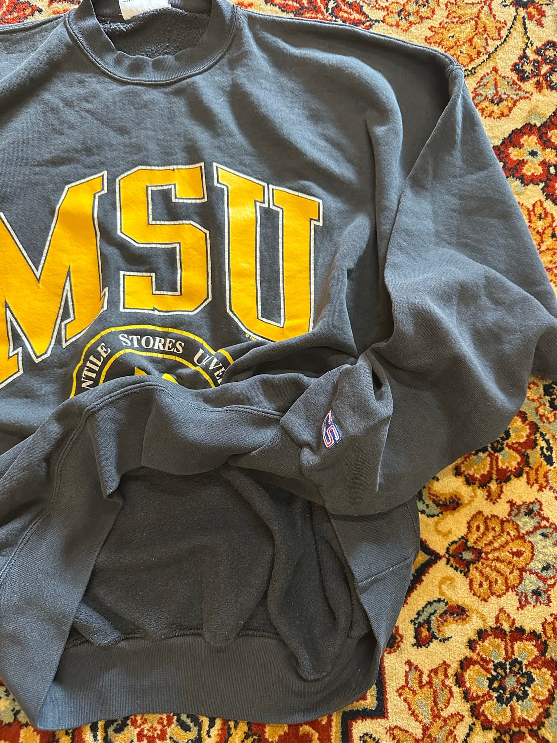90s CRABLE "MSU" 유니버시티 헤비웨이트 스웻셔츠 - XXL 상품이미지7