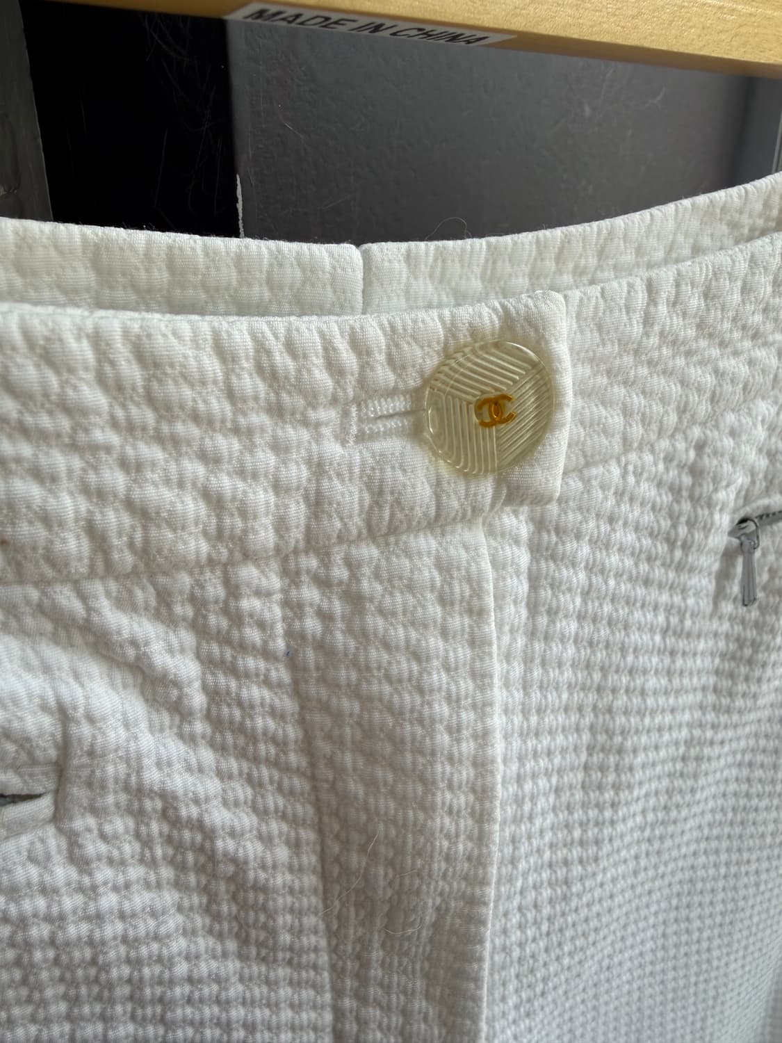.36/ 샤넬 02AW 화이트 엠보싱 코튼 팬츠 상품이미지5