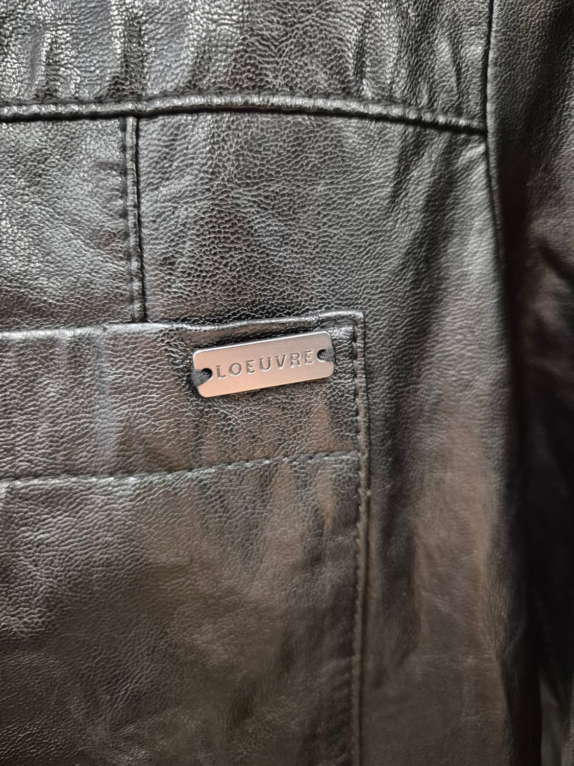 LOEUVRE 여성 블랙 가죽 자켓 F 상품이미지4