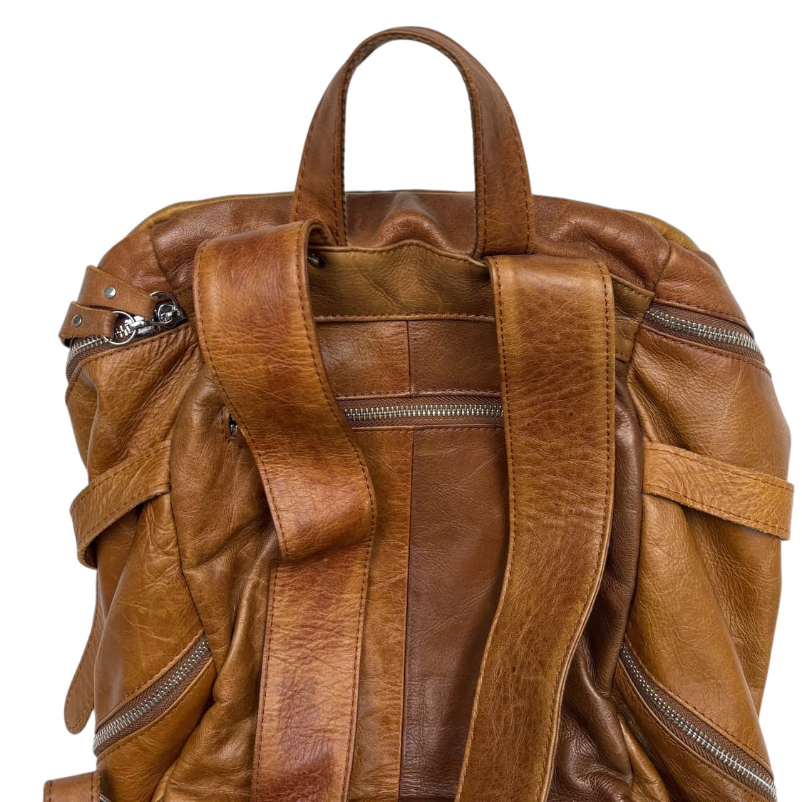 빈티지 통 가죽 브라운 백팩 OS 상품이미지5