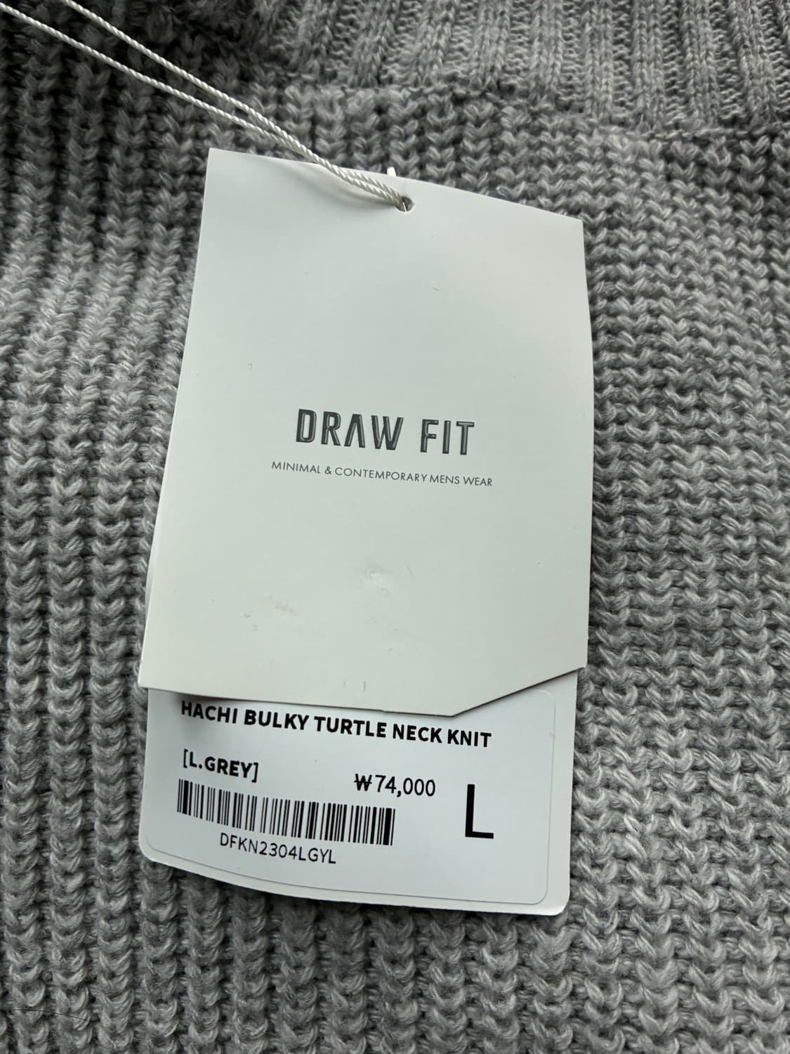(새상품)(L) 드로우핏 하찌 벌키 터틀넥 니트 [L.GREY] 판매 상품이미지9