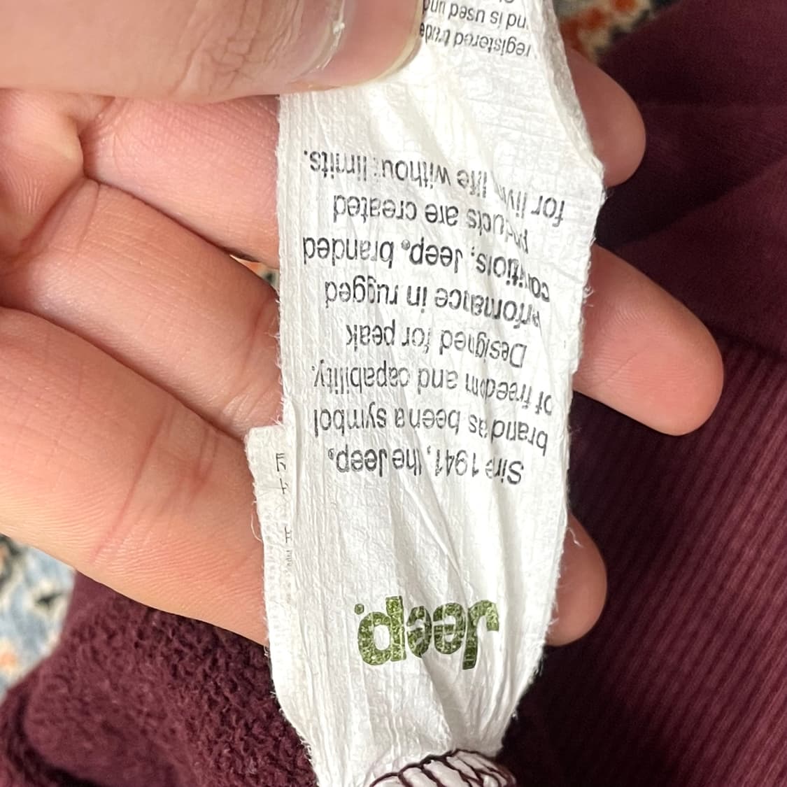 지프 스펠로고 버건디 후드티셔츠 여성L 상품이미지5