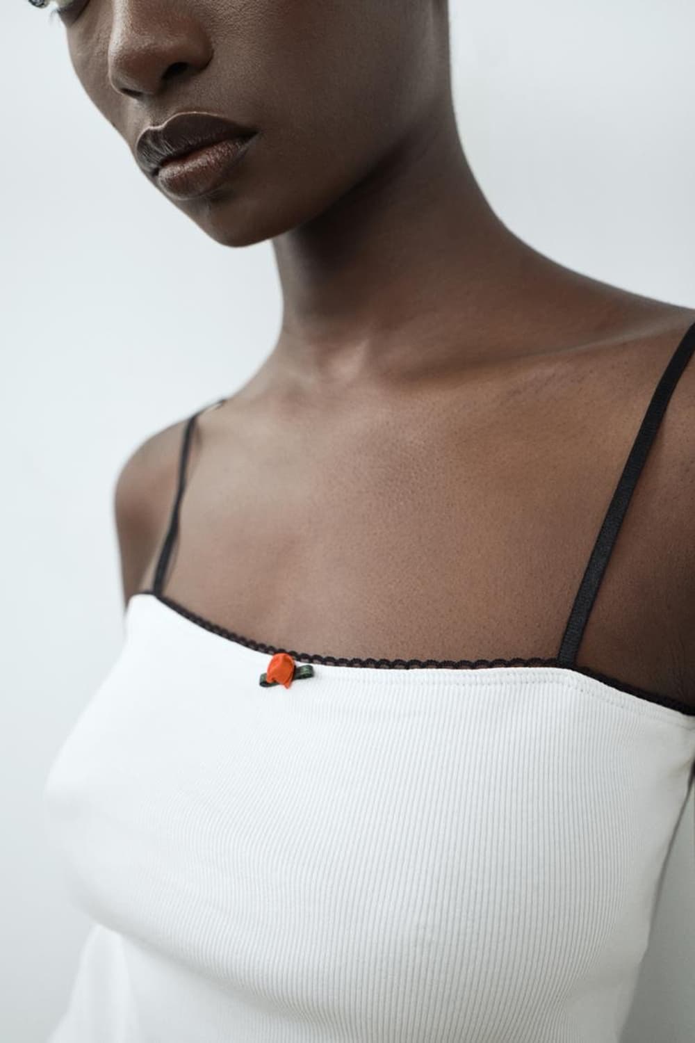 ZARA 자라 플라워 리브드 탱크 탑, 자라 레이스 나시 상품이미지5