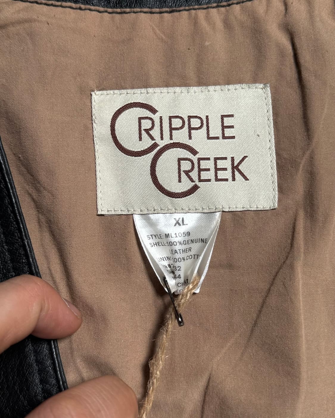 90-00‘s 크리플 크릭 레더 웨스턴 베스트 XL 상품이미지5
